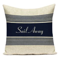 Подушка декоративная Zaberite, Морская Sail Away, Велюр, 40х40, подарок, подушка диванная