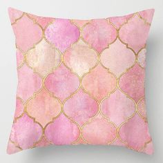 Подушка декоративная Zaberite 40х40, Розовый узор, Розовая коллекция, твилл