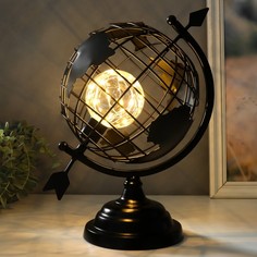 Сувенир металл свет Глобус со стрелой черный, LED 32х21х32 см No Brand