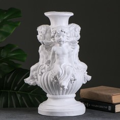 Фигура - подставка "Три ангела на шаре" белая Xорошие сувениры, 26x26x44см