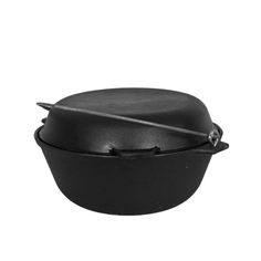 Котел литой чугунный 5,0л с чугунной крышкой-сковородой к53 No Brand