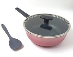 Алюминиевая сковорода с крышкой WMF Colorido 24 см. (Розовый)