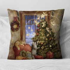Подушка декоративная Zaberite, 40х40 см, Рождество, твил
