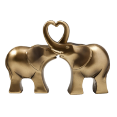 Сувенир полистоун Два африканских слона бронза набор 2 шт 10,5х15х3,5 см No Brand