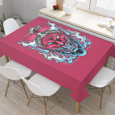 Водоотталкивающая скатерть на стол JoyArty с рисунком Зловещая маска 145 на 180 см