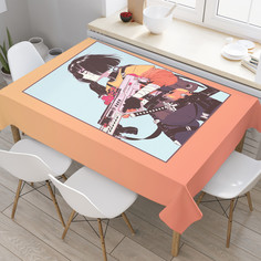 Водоотталкивающая скатерть на стол JoyArty с рисунком Опасная девушка 120 на 145 см