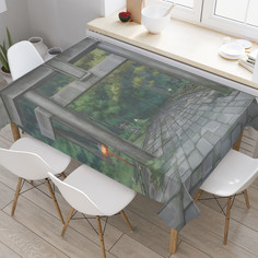 Прямоугольная тканевая скатерть на стол JoyArty с рисунком Тории в лесу, 145x180 см