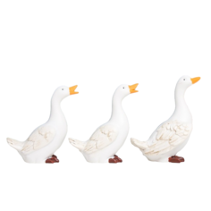Сувенир полистоун "Белые гуси на прогулке" набор 3 шт 5,4х5х4 см No Brand