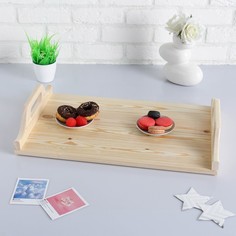 Дарим Красиво Поднос деревянный "Дачный", МАССИВ, 37x60x11 см