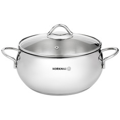 Кастрюля нержавеющая 4,9 л с крышкой KORKMAZ Tombic 902-011