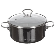 Кастрюля 5 л с крышкой Vitross Bon Appetit 8SB245S мокрый асфальт индукция