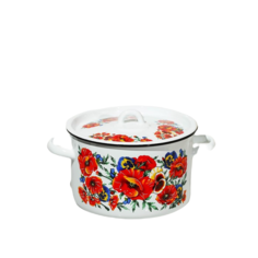 Кастрюля «Маки Мечта», 2,9 л, индукция, цвет белый СтальЭмаль