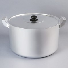 Кастрюля, 15 л, металлическая крышка, цвет серый No Brand