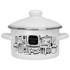 Кастрюля Магнитогорск эмал цил Kitchen 3,0л мет/об Магнитогорская эмаль