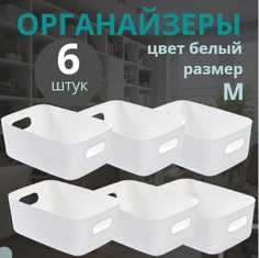 Органайзеры для хранения, набор из 6 пластиковых контейнеров Eflis Home