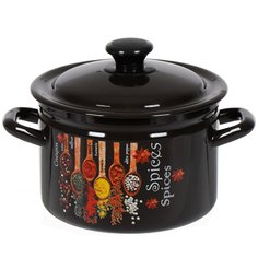 Кастрюля 3 л с крышкой Керченский металлургический завод Карри 41704-122/6-У4 Керченская эмаль