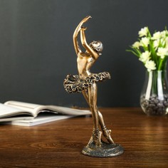 Сувенир полистоун "Балерина, руки к небу" под бронзу 24,5х8х8 см No Brand