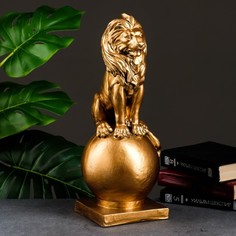 Копилка "Лев сидя на шаре" бронза, 18х18х42см Bazar