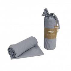 Простыня на резинке из ранфорса SAREV P950 V53 GRI 100х200х35 с наволочкой 50х70