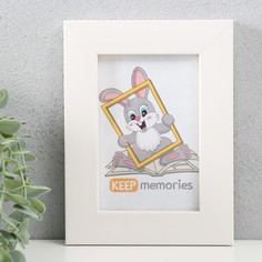 Фоторамка пластик Keep memories 10х15 см, 071-белый No Brand
