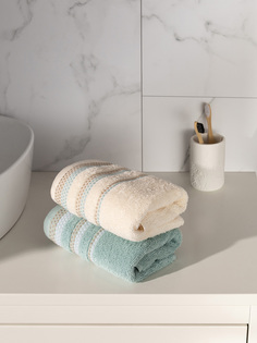 Набор полотенец Lucky 40x60, 2шт, голубой/молочный, махровые D100028