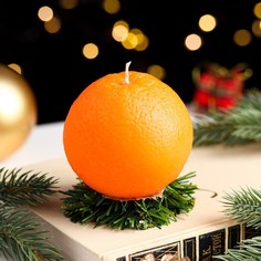 Свеча новогодняя Апельсин средний No Brand