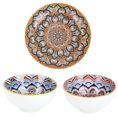 Набор из 3 предметов Nouvelle Arabesque тарелка 20 см салатники 11.5 см фарфор