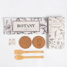 Набор подарочный Botany: полотенце, подставки, кухонная ложка, кухонная лопатка Этель