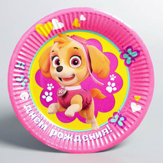 Щенячий патруль. Тарелка бумажная "С Днем Рождения!", PAW Patrol(10 шт.)