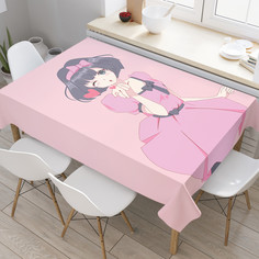 Прямоугольная тканевая скатерть на стол JoyArty с рисунком Воздушный поцелуй, 120x145 см