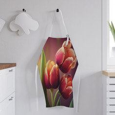 Фартук кухонный Букет тюльпанов универсальный для женщин и мужчин Joy Arty