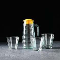 Набор питьевой «Радуга», 5 предметов: графин 800 мл, 4 стакана, 220 мл, цвет МИКС No Brand