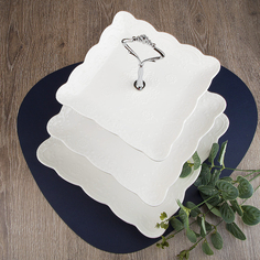 Блюдо трехъярусное Nouvelle Маршмеллоу 25/20/15 см, высота 36 см, фарфор