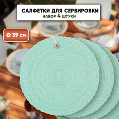 Набор сервировочных салфеток на стол SBX 4 шт 39х39 см бирюзовый