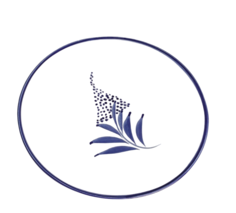 Тарелка десертная COINCASA 7358682, белый/синий, 19 см