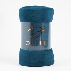 Плед Корал 180 х 200 см флисовый синий No Brand