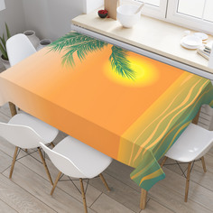 Скатерть прямоугольная JoyArty "Тропическое солнце" из оксфорда, 180x145см