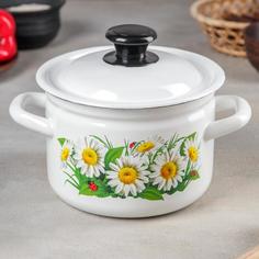 Керченская эмаль Кастрюля, 2 л, деколь МИКС, цвет белый