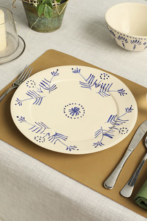 Тарелка обеденная 28 COINCASA белый/синий керамика 7358680