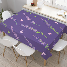 Скатерть прямоугольная на кухонный стол JoyArty "Бабочки и люцерна" из оксфорда, 120x145см