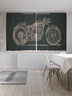 Классические шторы JoyArty "Рожденный для езды", серия Oxford DeLux, 2 полотна 145x180 см