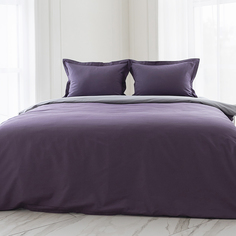 Постельное белье La Prima сатин двусторонний 1,5 спальный, фиолетовый/серый