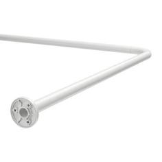 Угловой карниз для ванной комнаты Corner Shower Rods Kit 00102627 белый, 80х80 см No Brand