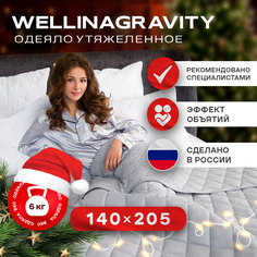 Утяжеленное сенсорное одеяло WELLINAGRAVITY 140х205 серое 6кг WGS-15 Ol Tex