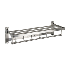 Полка для полотенца GFmark 80145 с опорой, двойная, складная нержавеющая сталь