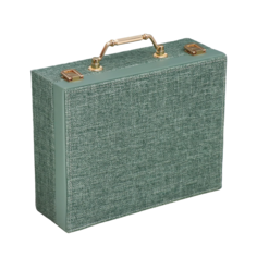 Шкатулка кожзам для украшений Зеленая комбинированная чемодан 8х18х23 см Sima Land