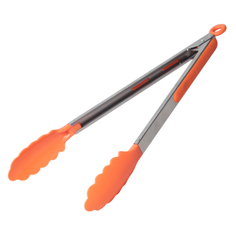 Щипцы нейлоновые 30,5 см Kamille KM-7515 с ручками из нержавеющей стали оранжевый