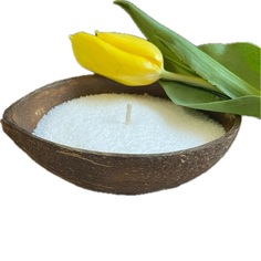 Насыпная свеча в гранулах Candle-magic подсвечник скорлупа кокоса белый воск