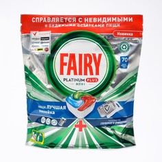 Fairy Капсулы для посудомоечных машин, Fairy Platinum Plus All in 1, Свежие травы 70 шт
