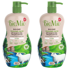 Экологичное средство для мытья посуды гель BioMio в том числе детской концентрат 750мл 2шт